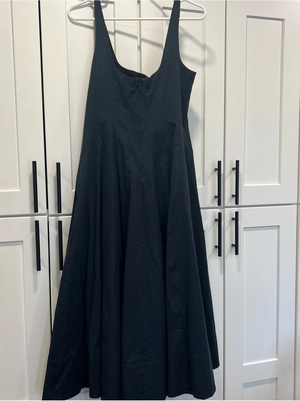 Staud Wells Cotton Poplin Midi Fit & Flare Dress Womens 8 Classic Preppy Party - Picture 5 of 9